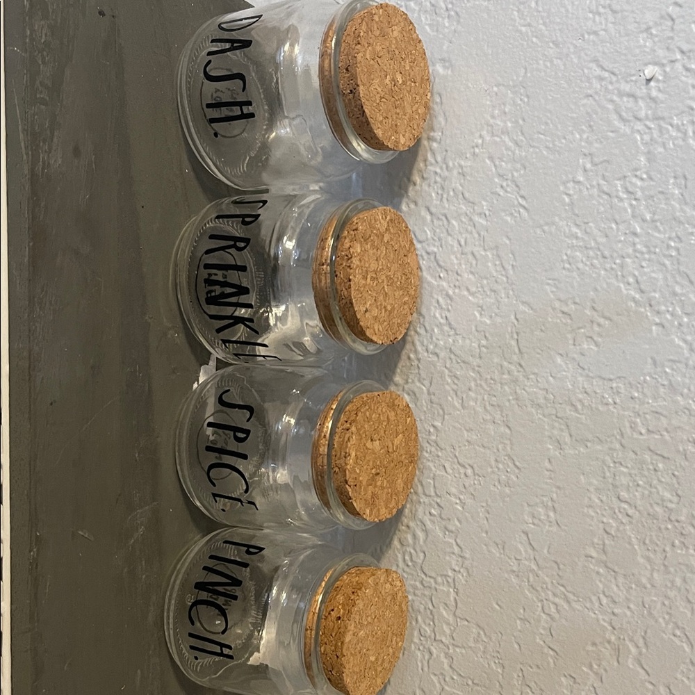 Rae Dunn Clear Glass Jars with Cork Lids